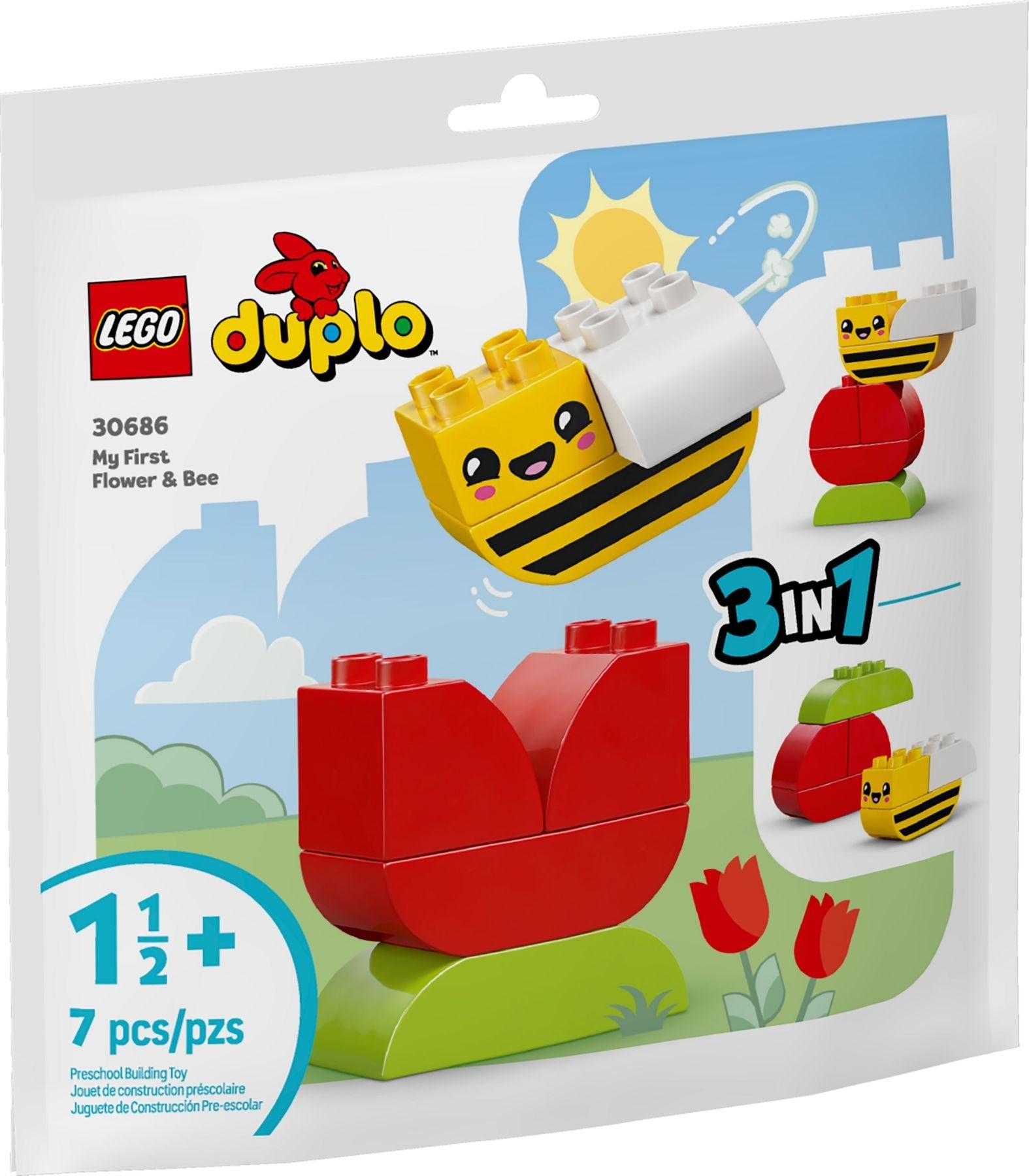 LEGO DUPLO 30686 My First Flower & Bee Ecobag – 3-in-1 Toddler Building Set
