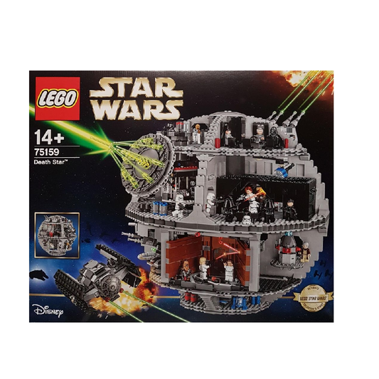 LEGO Star Wars Death Star 75159 set with 4,016 pieces, including minifigures of Luke Skywalker, Han Solo, Princess Leia, Darth Vader, and more, designed for builders aged 14+


