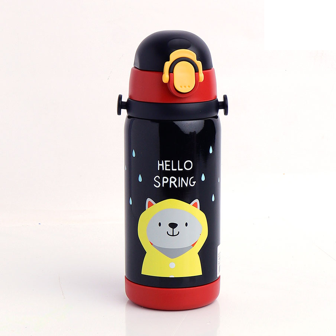 Cool DI GIBO Vacuum Insulated Water Bottle With Straw 450 ML (Black)