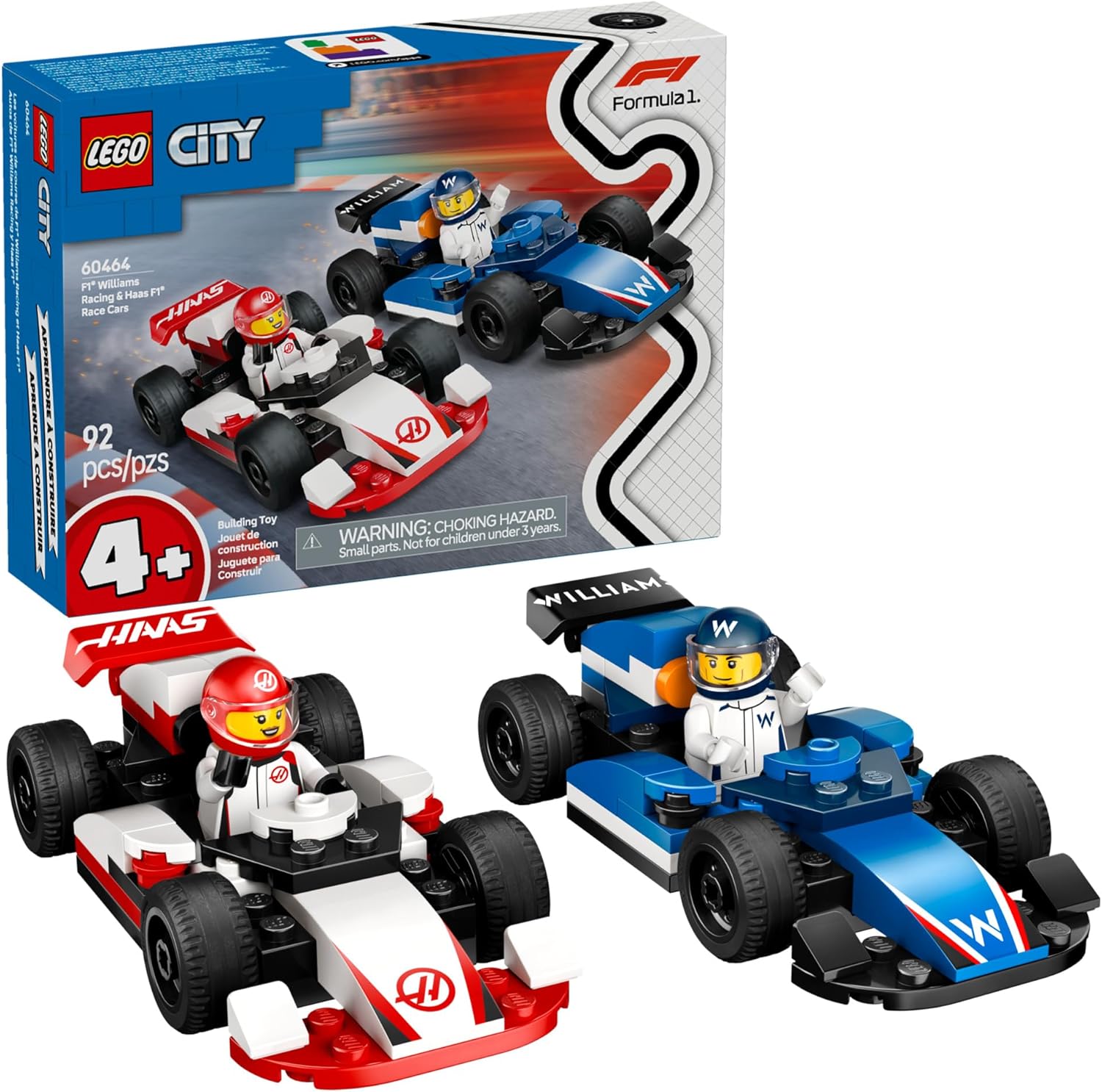 LEGO 60464 City F1 Williams Racing & Haas F1 Dual Race Car Building Set
