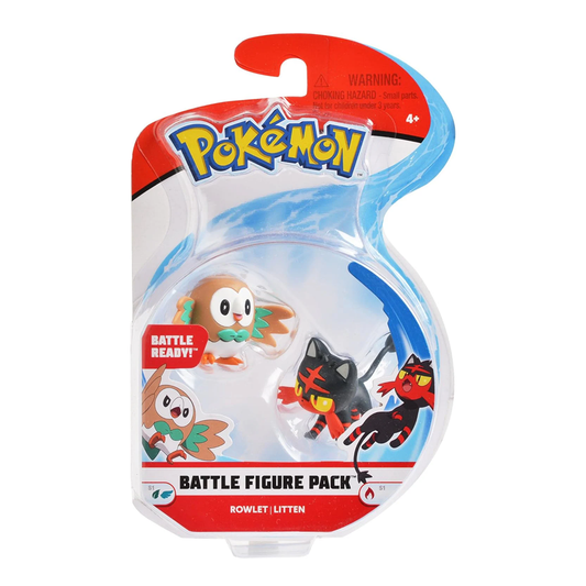 Pokemon - Battle Figure Pack - Rowlet + Litten