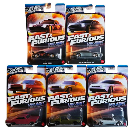 Hot Wheels Silver Series – Fast & Furious Villains 5-Car Pack (HNR88-9C6J)