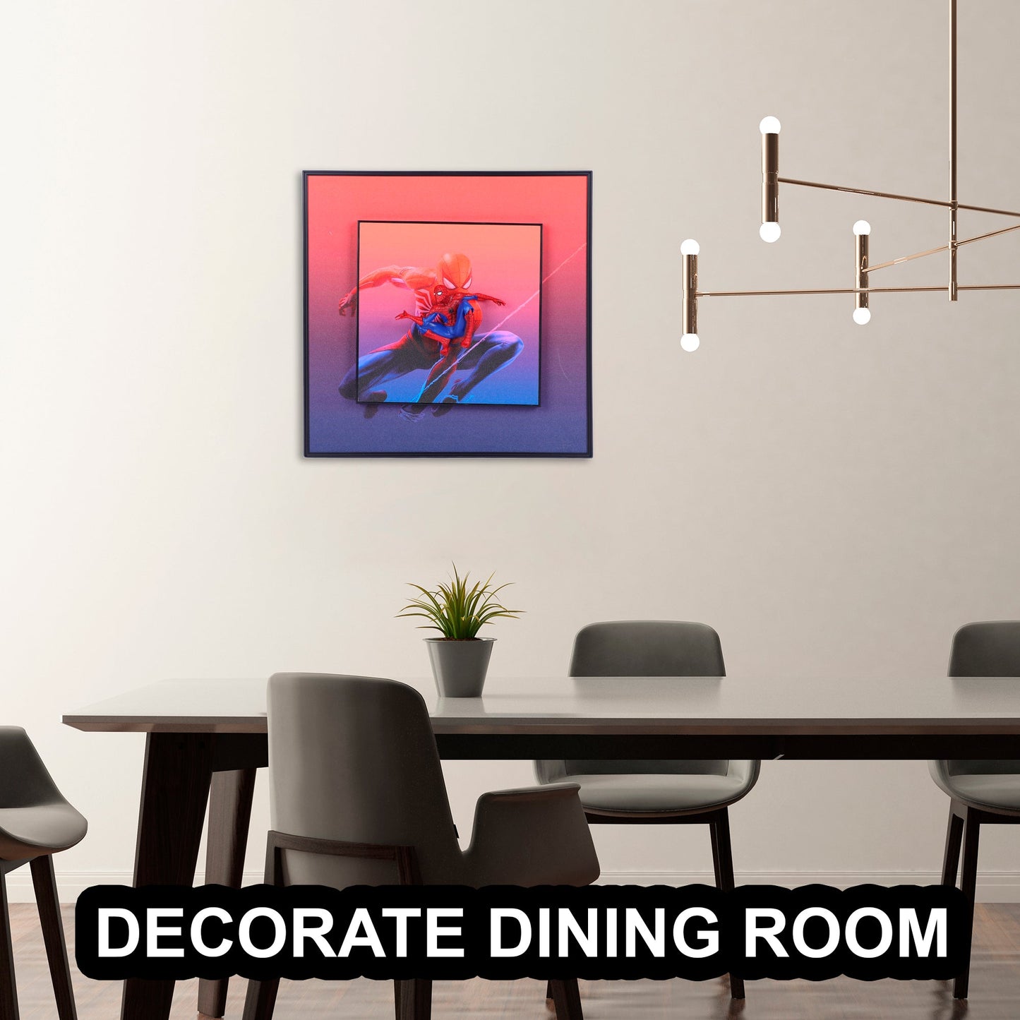3D Spiderman Action Figure Decorative Wall Frames – 40x40 cm | Dynamic Superhero Wall Art for Collectors