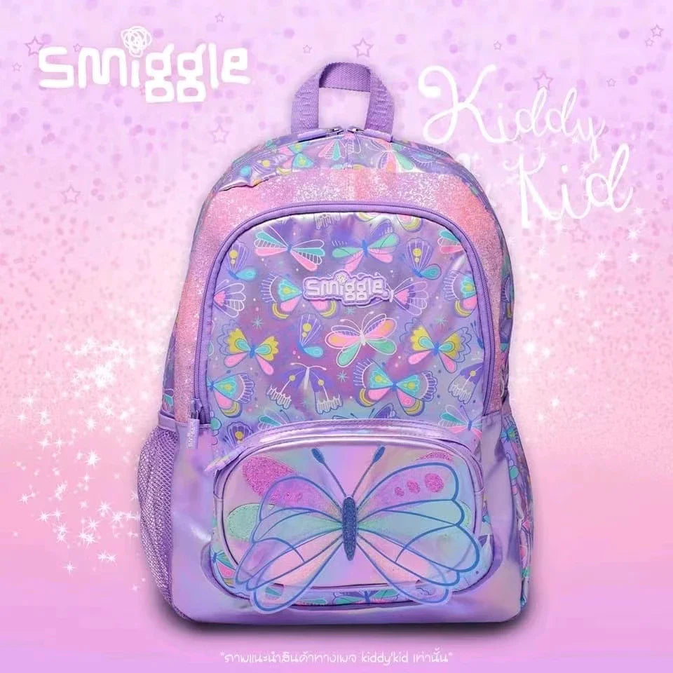 Smiggle School Bag : Butterfly Colorful & Stylish 16 Inch Backpack for Kids