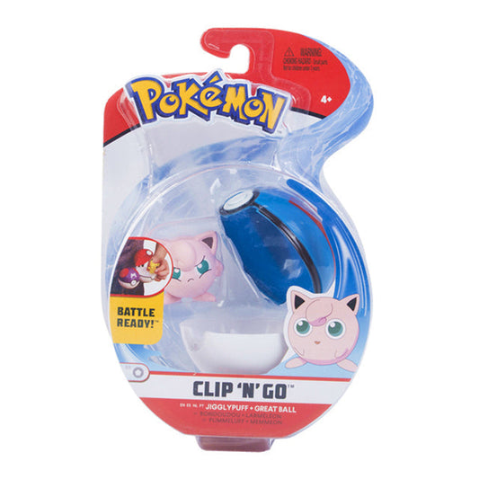 Pokémon Clip 'N' Go Jigglypuff figure with blue and red Great Ball