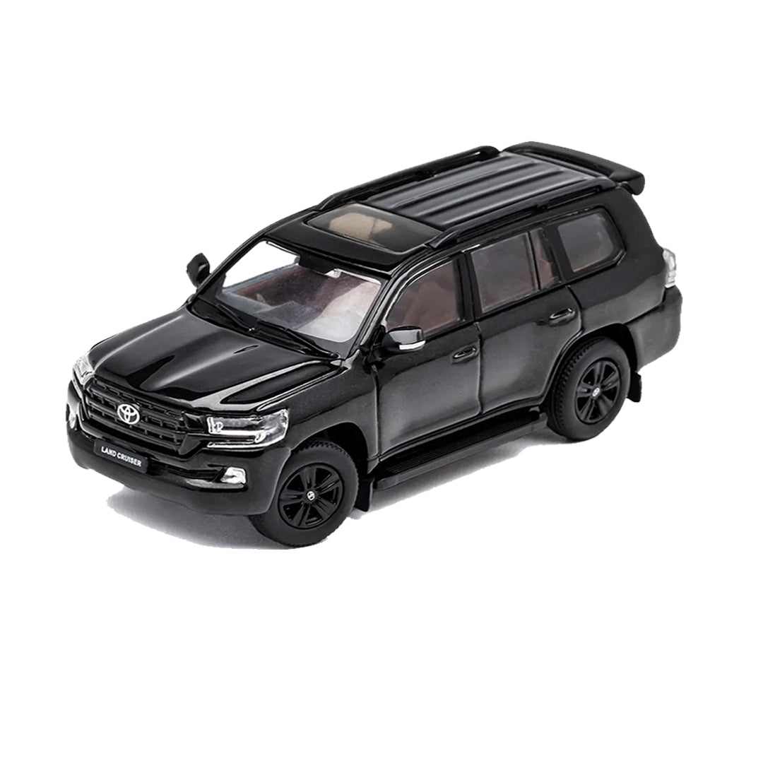 GCD 1:64 Toyota Land Cruiser 200 RHD (2015) Black with Roof Rack | Premium Diecast Model SUV
