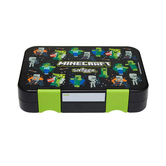 Smiggle Minecraft Happy Medium Bento Lunchbox 758ml – Leakproof Kids Lunch Box (Minecraft))