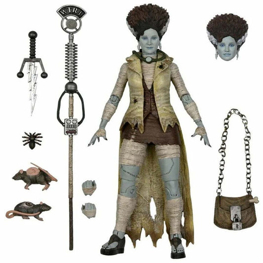 NECA Universal Monsters x TMNT 7” Ultimate April as The Bride action figure with detailed costume and accessories.

