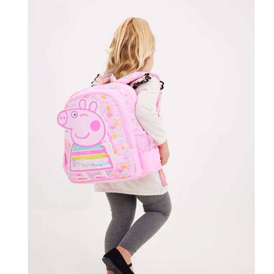 Smiggle School Bags: Peppa Pig Junior Character Backpack-Pink