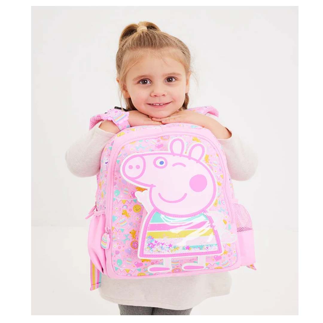 Smiggle School Bags: Peppa Pig Junior Character Backpack-Pink