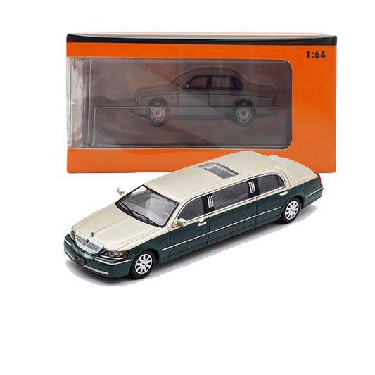 GCD 1:64 Green Silver Stretch Limousine – Continental Model | Premium Diecast Metal Car