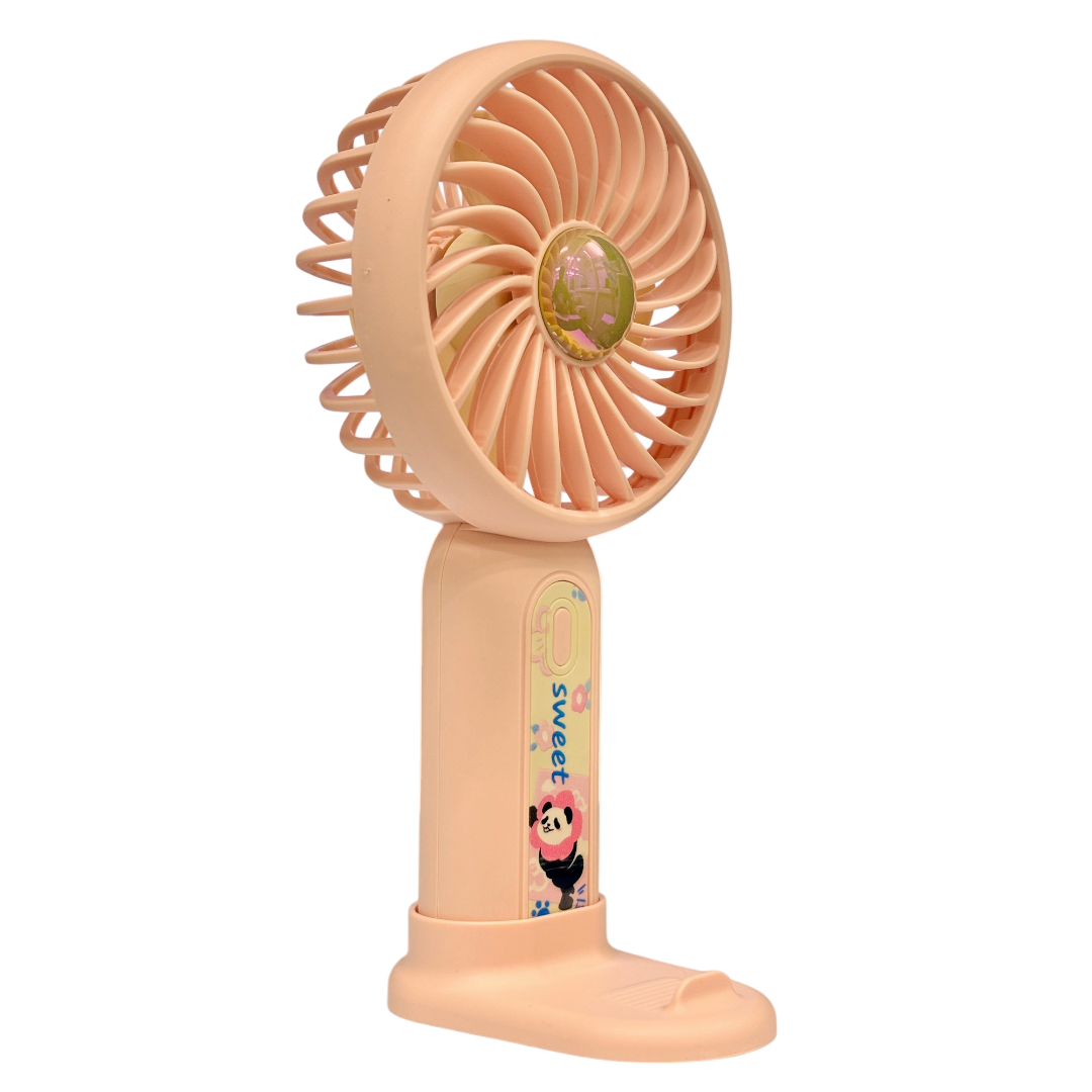 Mint Milk Peach Desktop Fan Mini Handheld Small Fan for Home, School USB Rechargeable & Portable Fan (Pink)