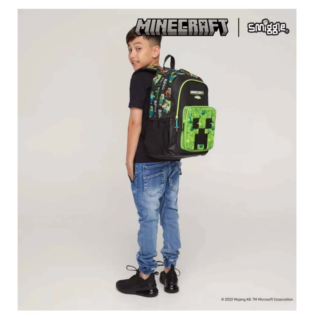 Smiggle Minecraft Classic Backpack (42cm) – Perfect for School & Adventure