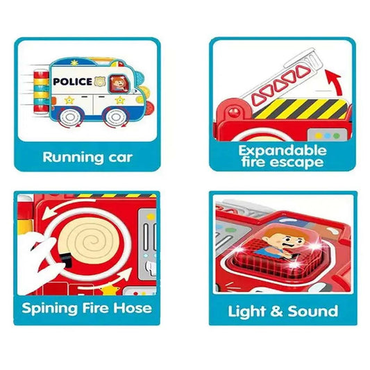 Beep Car Book Infant Toy – Light & Sound Educational Baby Toy | Interactive Soft Book for Toddlers