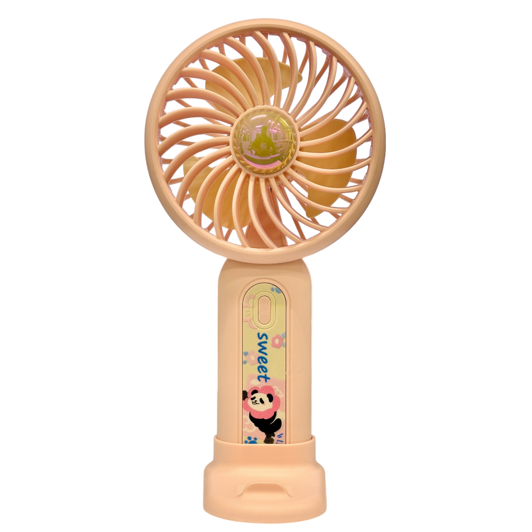 Mint Milk Peach Desktop Fan Mini Handheld Small Fan for Home, School USB Rechargeable & Portable Fan (Pink)