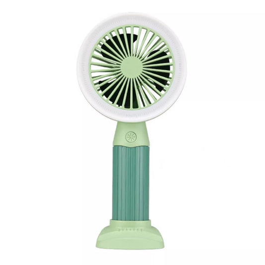 Fashion Lighting Fan Desktop Fan Mini Handheld Small Fan for Home, School USB Rechargeable & Portable Fan (Green)