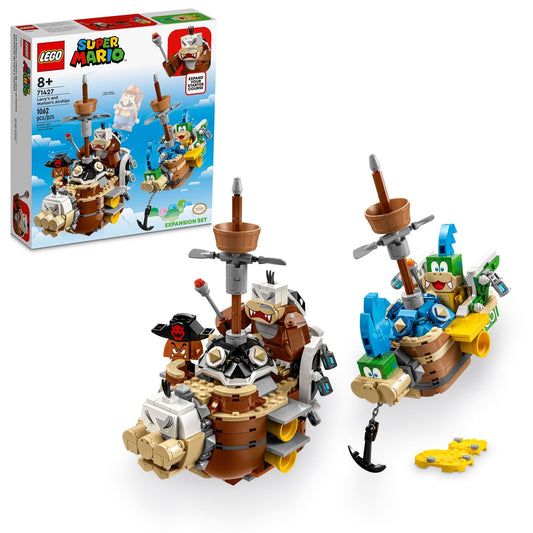 LEGO 71427 Super Mario Larry's and Morton’s Airships Expansion Building Set (1062 Pieces)