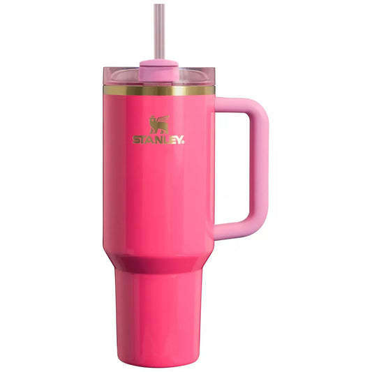 STANLEY Pink Parade Quencher H2.0 Tumbler 1.18L with FlowState™ lid and straw in bold pink color
