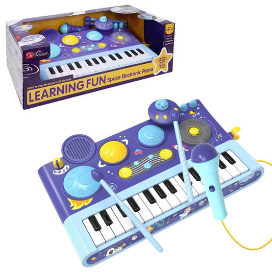 Early Learning Piano Keyboard Toy Infant Toys – Electronic Music Set with Microphone, Lights & Educational Modes for Kids & Toddlers