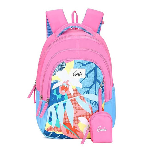 Genie School Bags Dove Kids Backpack – 15" Cute & Colorful Bag for Girls with Happy Pouch