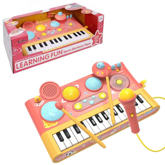 Early Learning Piano Keyboard Toy Infant Toys – Electronic Music Set with Microphone, Lights & Educational Modes for Kids & Toddlers