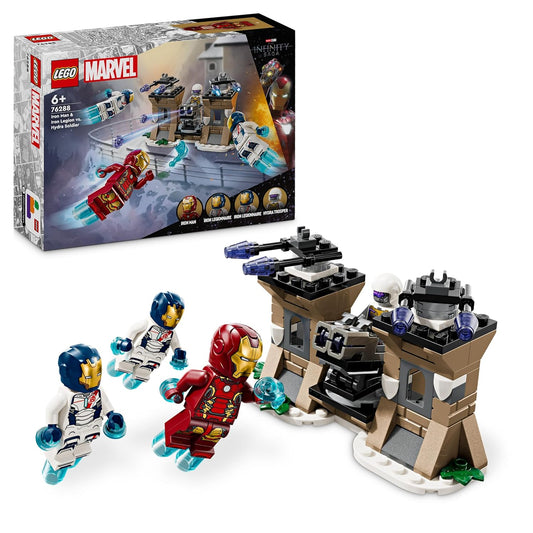 LEGO 76288 Marvel Iron Man & Iron Legion vs. Hydra Soldier set with minifigures and action-packed accessories