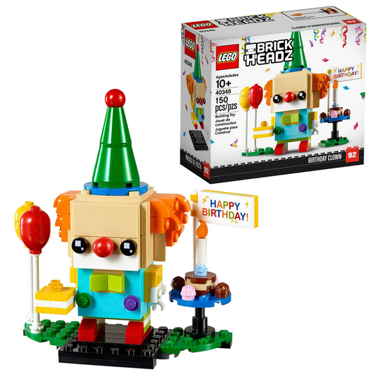 LEGO 40348 BrickHeadz Happy Birthday Clown – 150 Pieces Birthday Building Set
