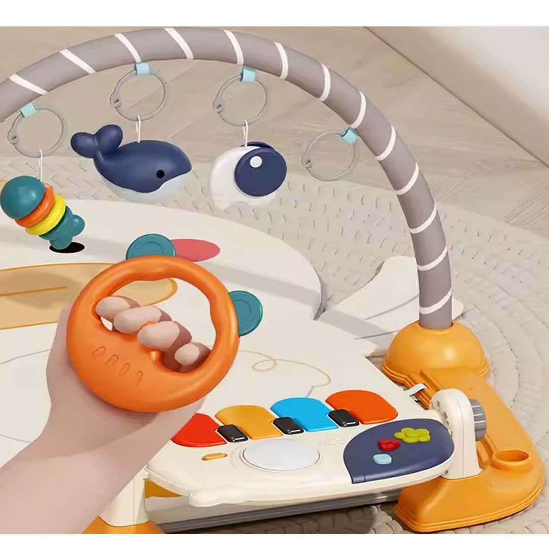 Baby Fitness Blanket – Infant Multi-Function Play Gym Mat with Hanging Toys & Music | Newborn Activity Mat (0+ Months)