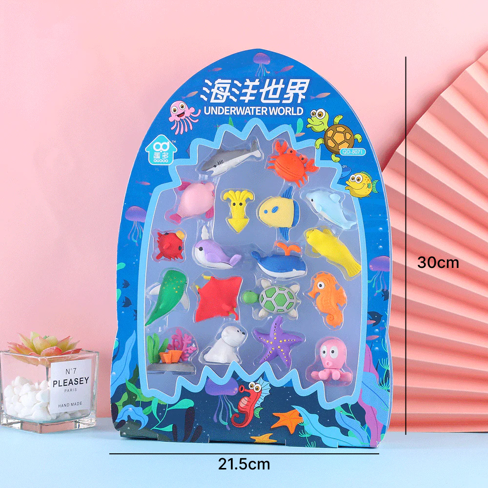 Underwater Sea Creatures Erasers Combo Set