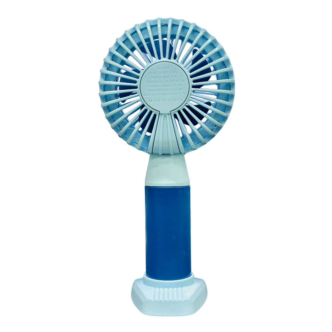 Fashion Lighting Fan Desktop Fan Mini Handheld Small Fan for Home, School USB Rechargeable & Portable Fan (Blue)