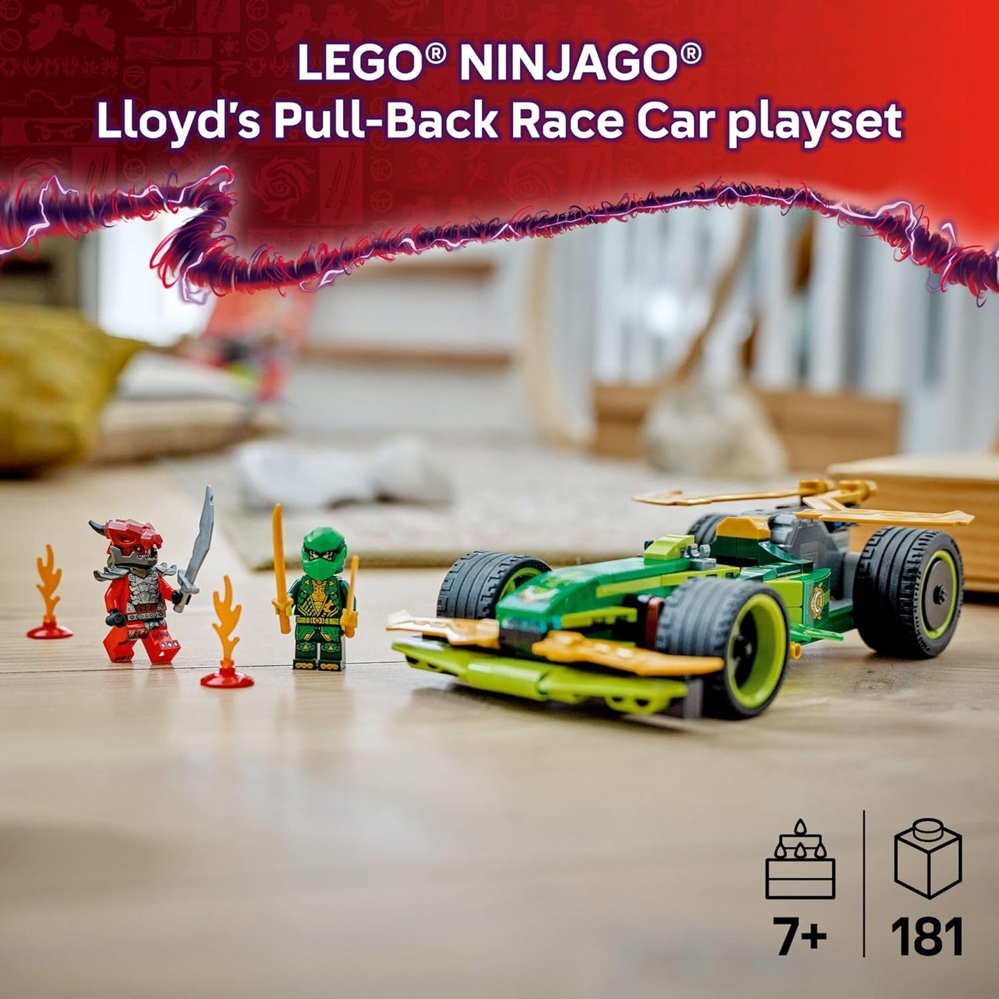 LEGO 71828 NINJAGO Lloyd's Pull-Back Race Car Building Set
