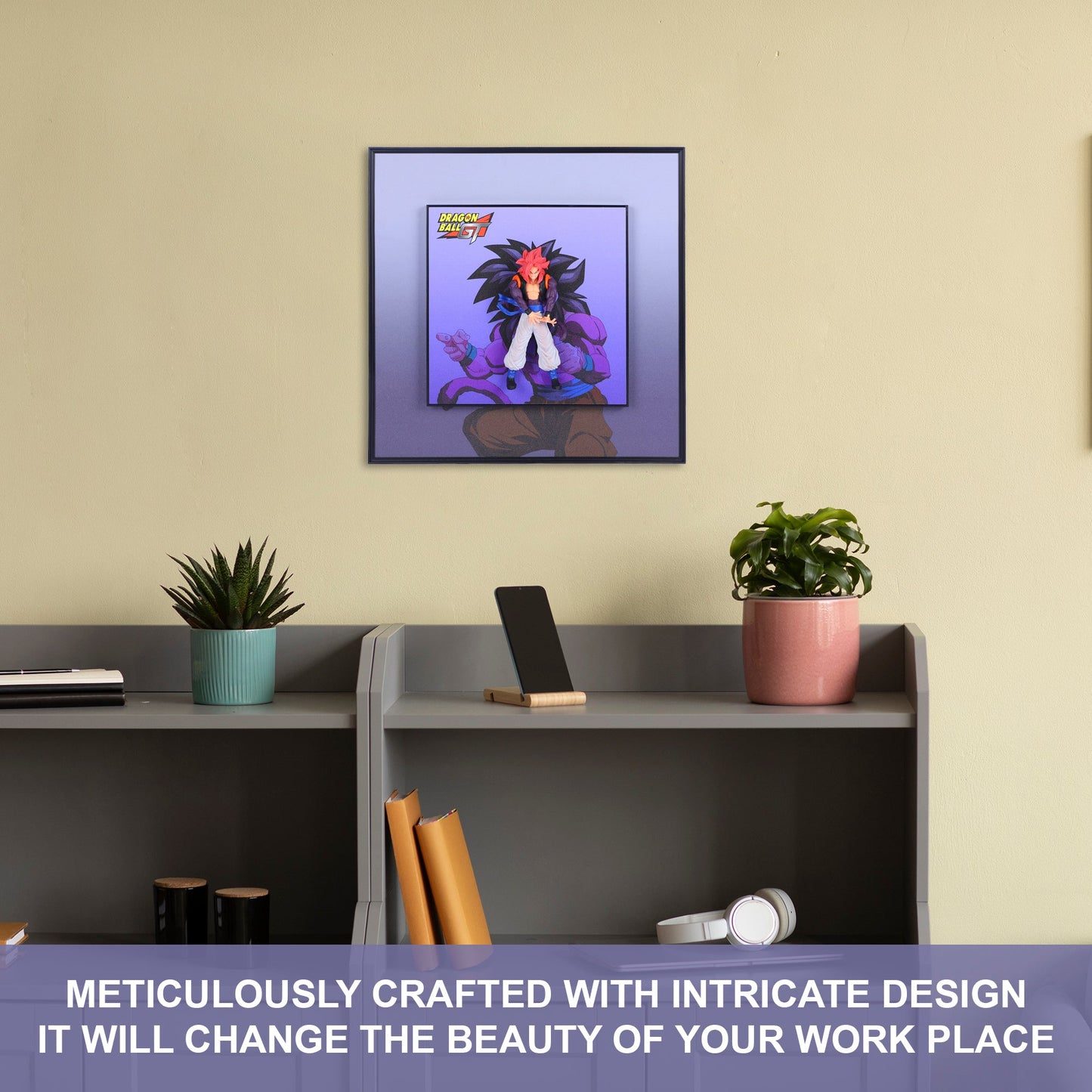 3D Goku From Dragon Ball Decorative Wall Frames – 40x40 cm | Dynamic Superhero Wall Art for Collector