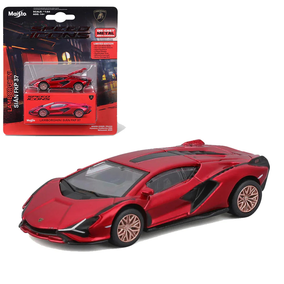 Maisto Speed Icons Lamborghini Sián FKP 37 Red – 1:64 Scale Licensed Die‑Cast Hypercar