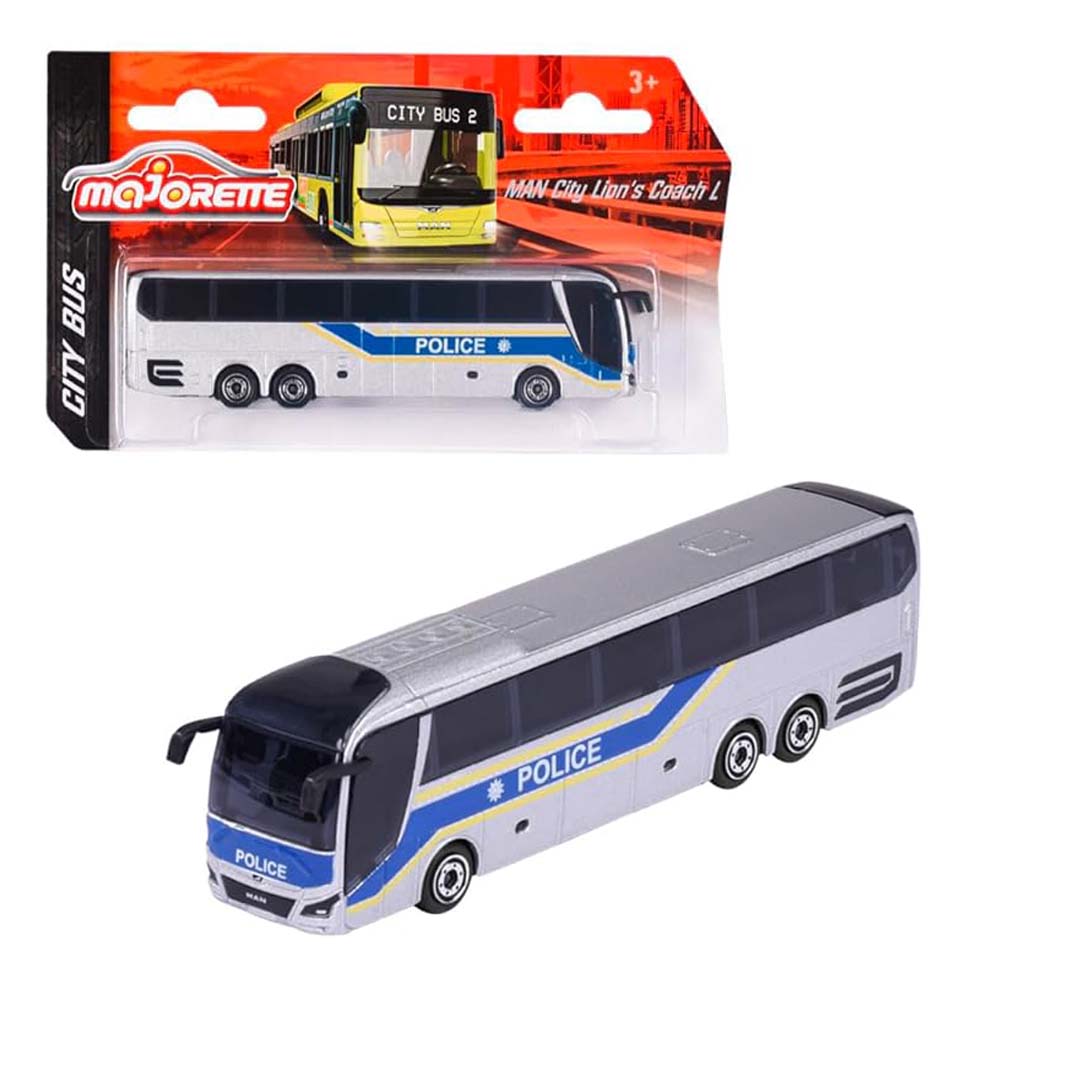 Majorette City Bus Toy – Single Pack Freewheel Bus with Metal Suspension (13 cm)