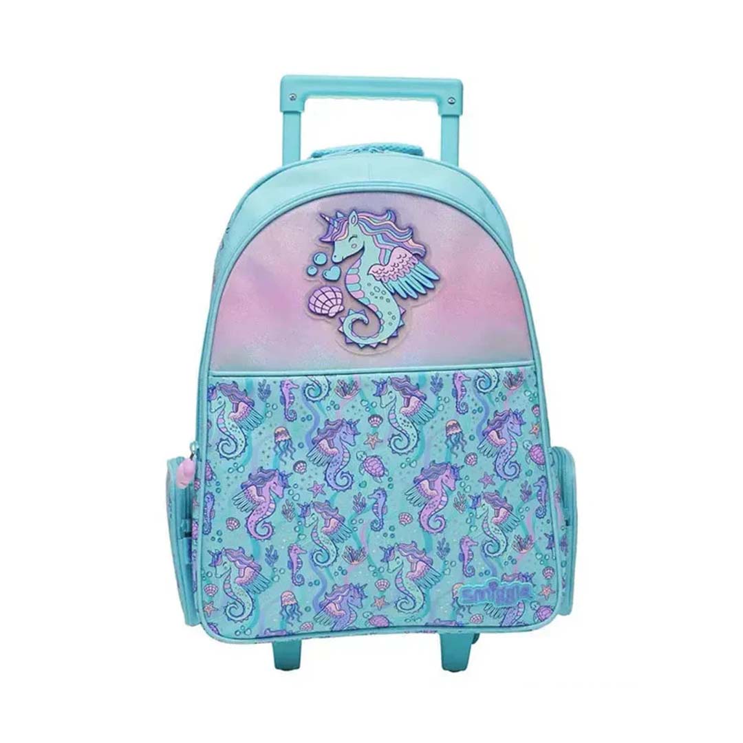 Smiggle Epic Adventures wheeled trolley school backpack for kids