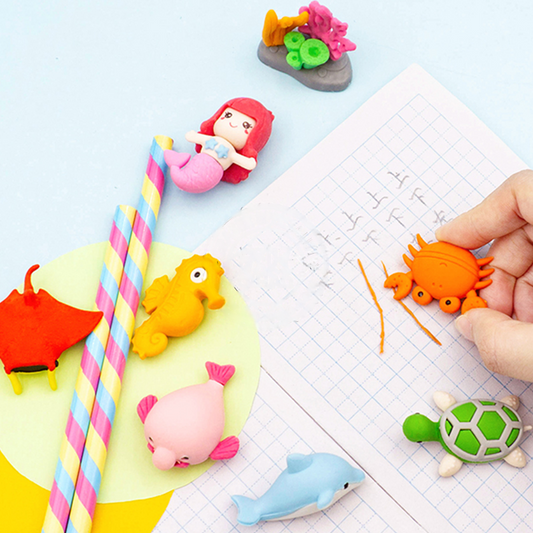 Underwater Sea Creatures Erasers Combo Set