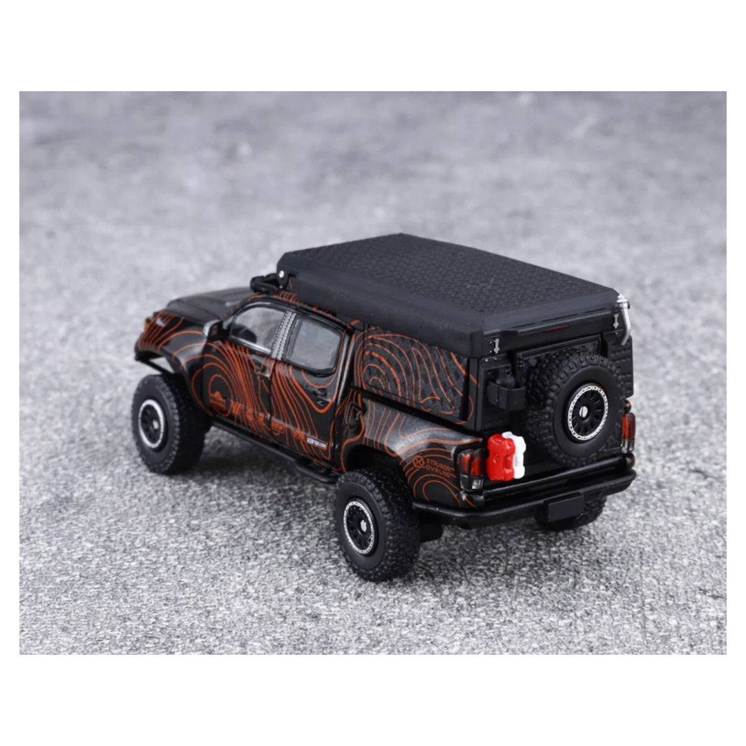 GCD 1:64 Toyota Tacoma N300 Widebody Camper – Black | Premium Diecast Model Truck