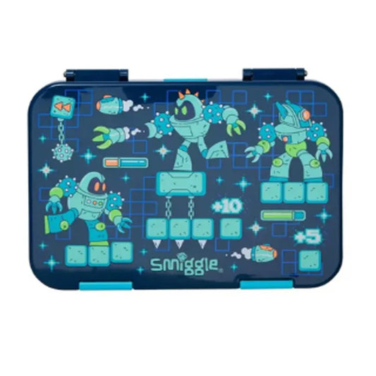 Smiggle Space Aliens Happy Medium Bento Lunchbox 758ml | Leakproof Kids Lunch Box - Robots