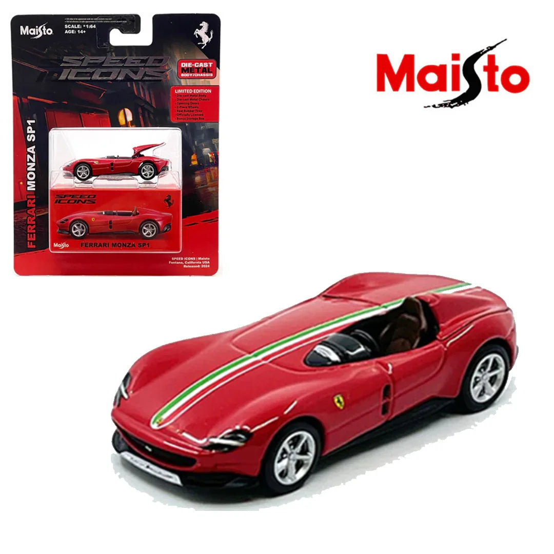 Maisto Ferrari Monza SP1 Red – 1:64 Scale Speed Icons Licensed Die‑Cast Supercar