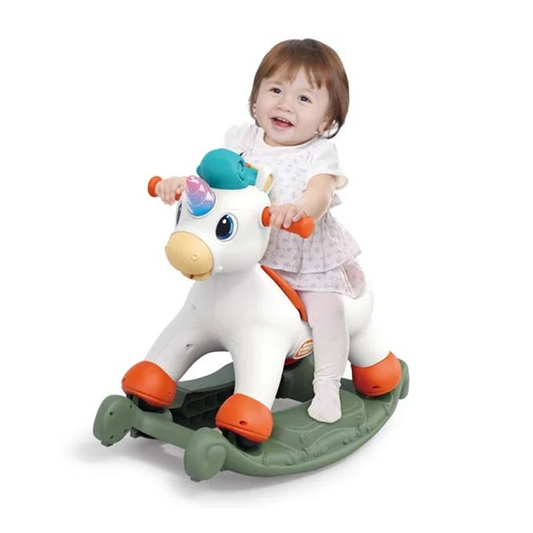 Hola Toys Musical Unicorn – 3-in-1 Rocking Spray Ride-On for Kids (18 Months to 8+ Years)